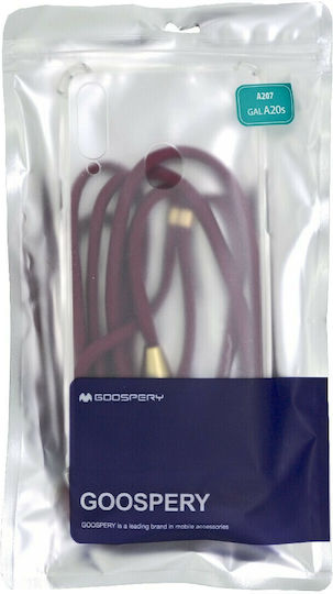 Mercury Strap Back Cover Σιλικόνης Διάφανο/Μπορντώ (Galaxy A20s)