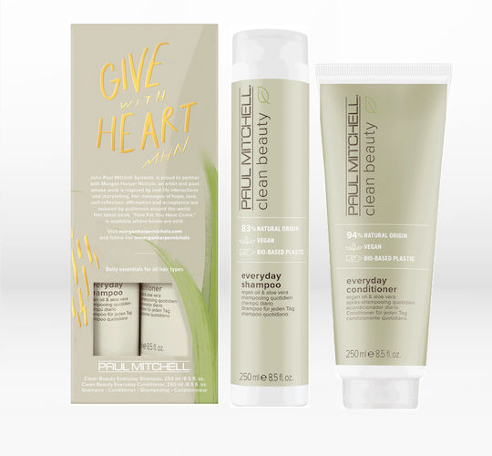Paul Mitchell Clean Beauty Everyday Hair Care Set for Reconstruction & Nourishment with Shampoo and Conditioner 2pcs