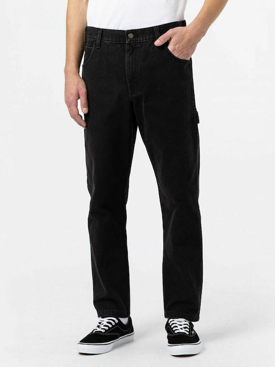 Canvas Carpenter Men's Jeans Pants with Regular Straight Fit Black