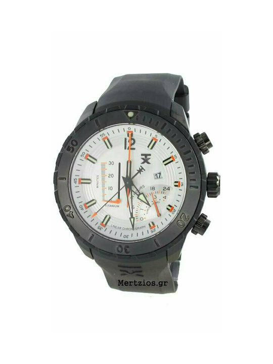 TX Watch Chronograph Battery with Black Rubber Strap