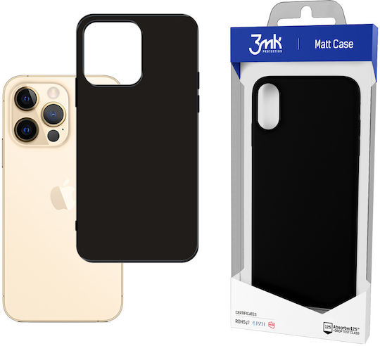 3MK Matt Umschlag Rückseite Silikon Schwarz (Redmi 9C)