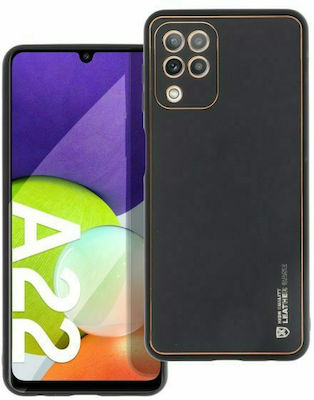 Forcell Leather Back Cover Δερματίνης Μαύρο (Galaxy A22 4G)