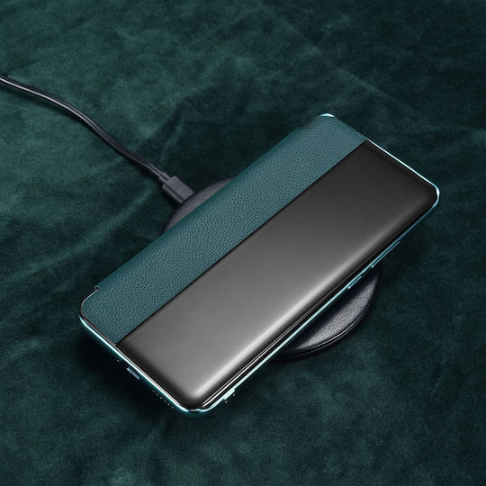 iCarer Grained Genuined Leather Book Δερμάτινο / Πλαστικό Μπλε (Huawei P40)