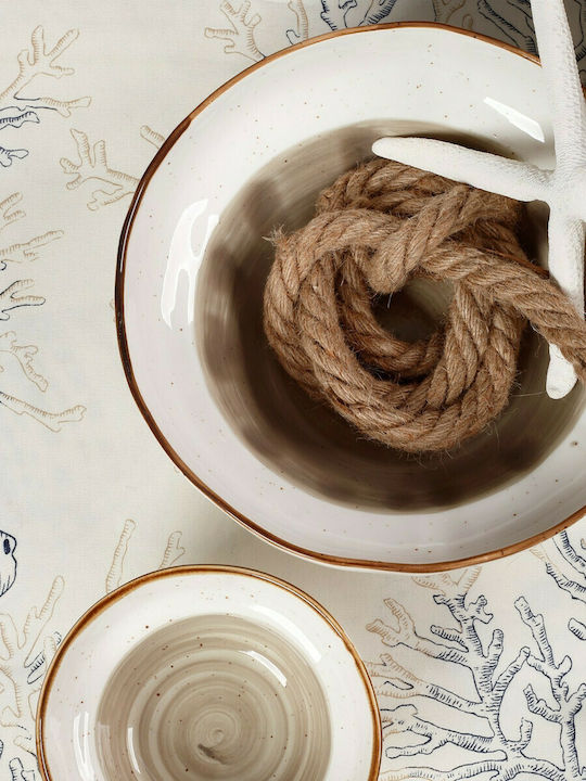 HFA Country Porcelain Salad Bowl Brown 20.7x20.7x8.1cm