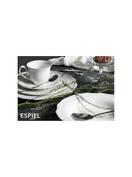 Espiel Tiffany Servierteller Suppe Keramik White mit Durchmesser 24cm 1Stück