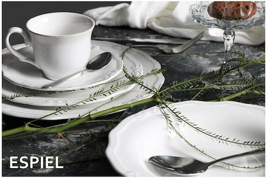 Espiel Tiffany Teller Suppe Keramik White mit Durchmesser 24cm Espiel Tiffany Teller Suppe Keramik White mit Durchmesser 24cm
