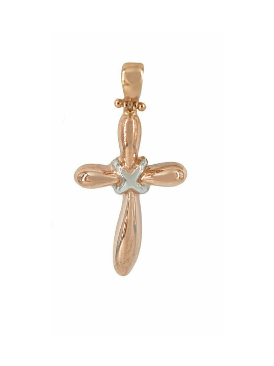 Mertzios.gr Rose Gold Cross 14K Double Sided