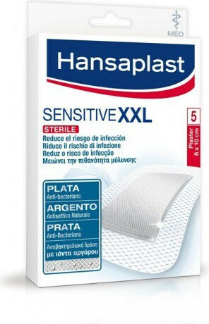 Hansaplast Sensitive Silver XXL Sterilized Plasters 10x8cm 5pcs