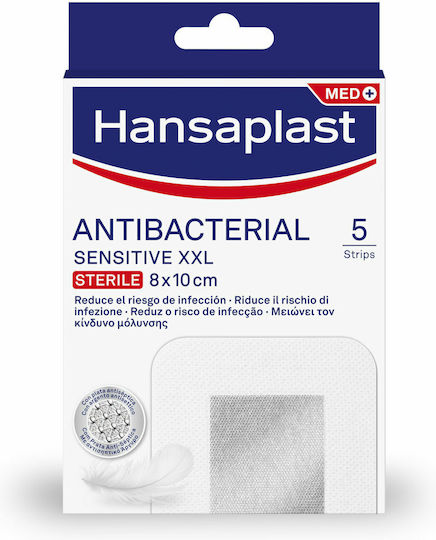 Hansaplast Sensitive Silver XXL Sterilized Plasters 10x8cm 5pcs