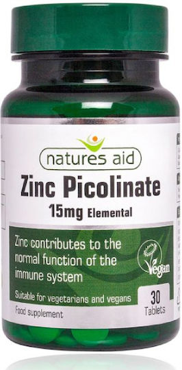 Natures Aid Zinc Picolinate 15mg 30 tabs