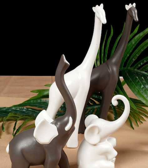 HFA Decorativ Elefant din Material Ceramic în Gri 16cm 1buc HFA Decorativ Elefant din Material Ceramic în Gri 16cm 1buc