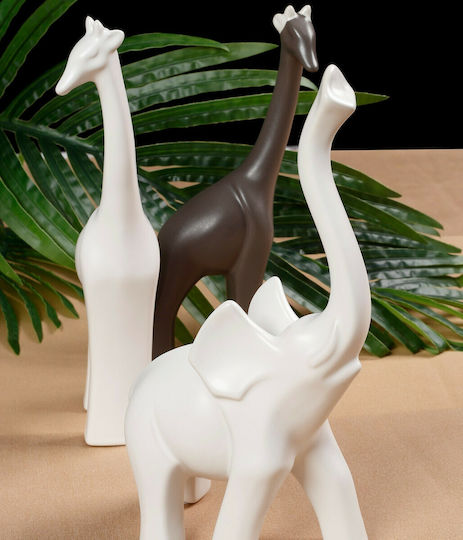 HFA Decorativ Elefant din Material Ceramic Mignon în Alb 25cm 1buc HFA Decorativ Elefant din Material Ceramic Mignon în Alb 25cm 1buc