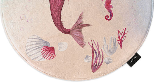 Saint Clair Mermaid Παιδικό Χαλί Μπεζ Στρογγυλό με Διάμετρο 100cm