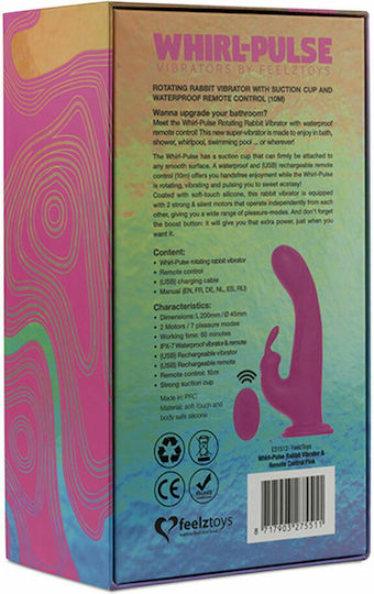 Feelztoys Whirl-Pulse Rabbit-Vibrator mit Fernbedienung 20 cm Pink