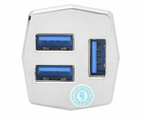 QIHANG Φορτιστής Χωρίς Καλώδιο με 3 Θύρες USB-A Λευκός (QH-C3410)