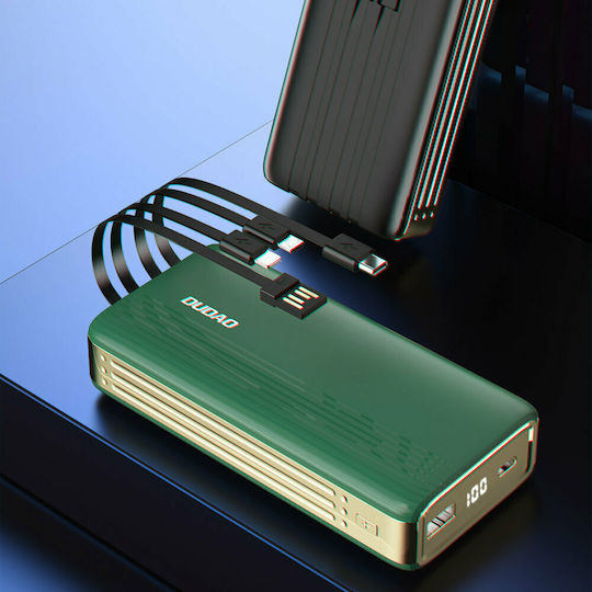 Dudao K4Pro Buit-in 4 IN1 Power Bank 20000mAh с USB-C порт Зелен