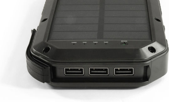 Relags Solar 20 Power Bank 20000mAh με 3 Θύρες USB-A Μαύρο