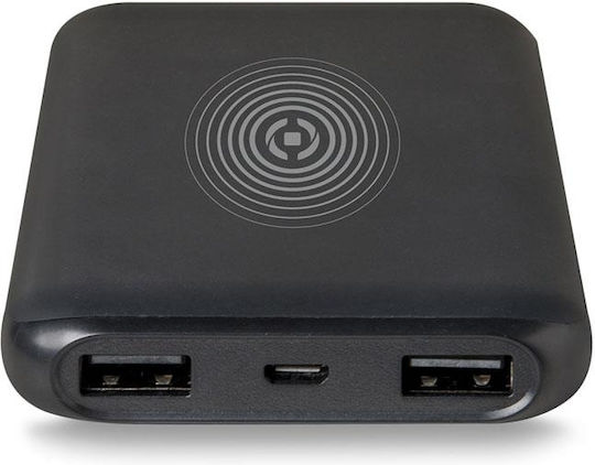 Celly Wireless Power Bank 6000mAh με 2 Θύρες USB-A Μαύρο