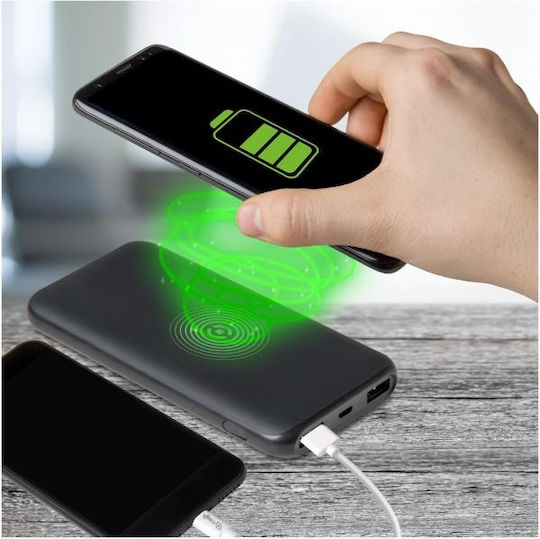 Celly Wireless Power Bank 6000mAh με 2 Θύρες USB-A Μαύρο