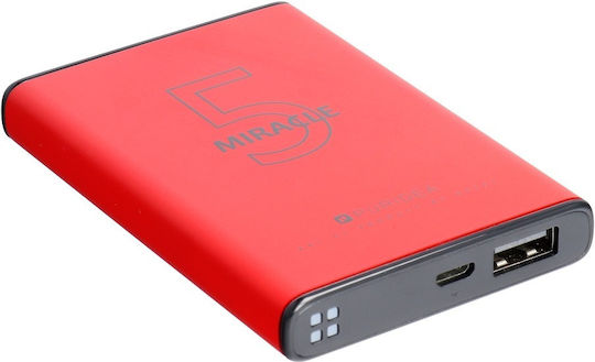 Puridea S12 Power Bank 5000mAh με Θύρα USB-A Κόκκινο