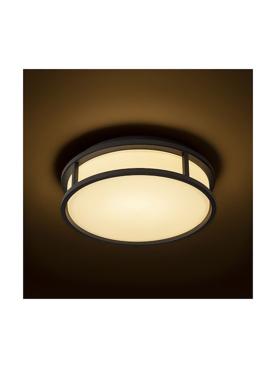 Rendl Light Studio Grande Πλαφονιέρα Οροφής Εξωτερικού Χώρου με Ενσωματωμένο LED σε Μαύρο Χρώμα R13679