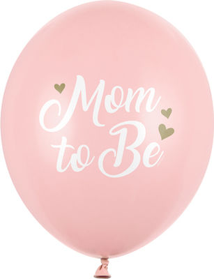 Set of 6 Balloons Latex Pink Baby Shower "Mom to Be" 30cm