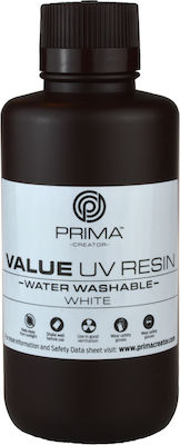 PrimaCreator Value UV Water Washable Resin for 3D Printer White 500ml (PV-RESIN-B405-0500-WH)