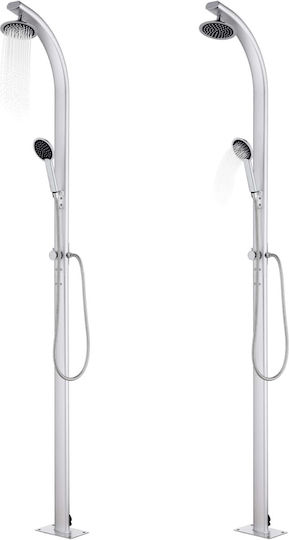 vidaXL Pool Shower from Aluminum 62x62cm Silver