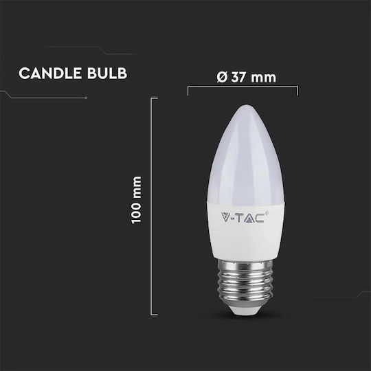 V-TAC Cri >80 Бяло LED крушка 4.5W 105mm за фасунга E27 Топло бяло 470лм