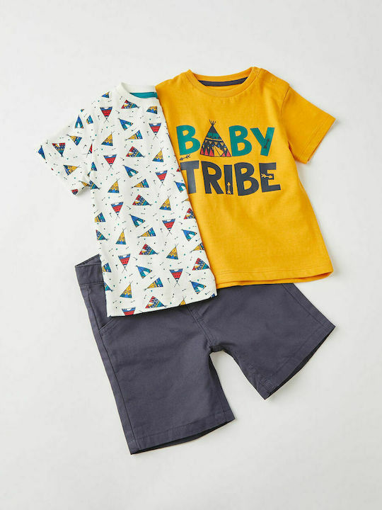 Zippy Kids Set with Shorts Summer 3pcs Yellow