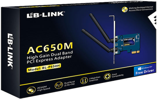 LB-Link Безжична мрежова карта Wi-Fi 5 - Wi-Fi 5 (650Mbps) PCI-e