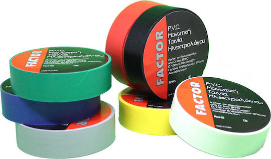 GTC Insulation Tape 19mm x 20m Factor PVC Green Green