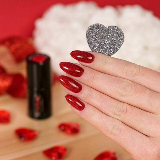 Semilac Хибриден Лак за Нокти 347 Pretty Red Glitter с Glitter 7мл 1бр