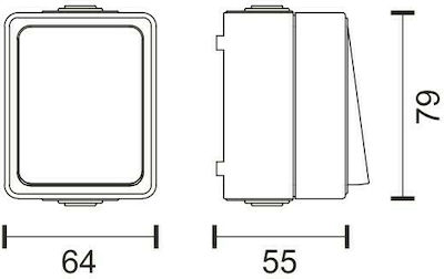 Spot Light External Electrical Lighting Wall Switch with Frame Basic Aller Retour Waterproof White