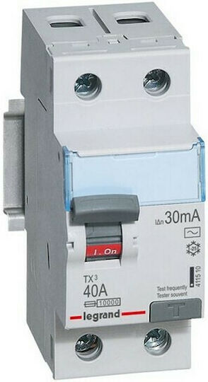 Legrand TX3 Ρελέ Ράγας Διαρροής 63A Διπολικό 30mA