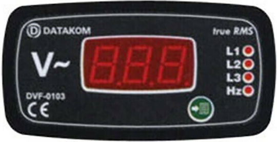 Datakom DVF-0103-48 Πολυόργανο Ηλεκτρολογικού Πίνακα Ψηφιακό Τριφασικό Βολτόμετρο-Συχνόμετρο Ψηφιακό Τριφασικό (96x48mm) 01.034.0207