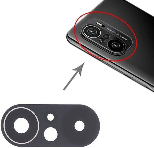 Camera Lens Glass Black for Xiaomi Poco F3 5G.
