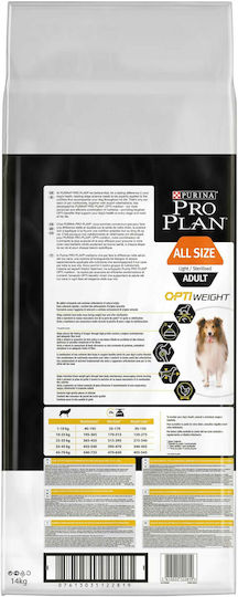 Pro Plan OptiWeight 14kg Dry Food Diet for Adult Neutered Dogs with Chicken and Rice