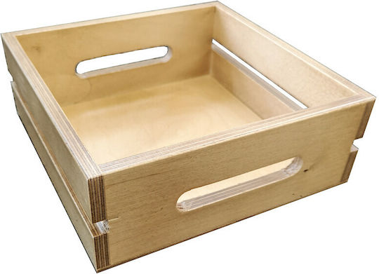 Leone Carrier Serving Basket Wooden with Dimensions 32.5x26.5x7cm 1pcs