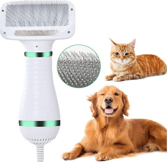 Andowl Dog Brush Medium for Misc Hair Lengths for Coat Grooming White