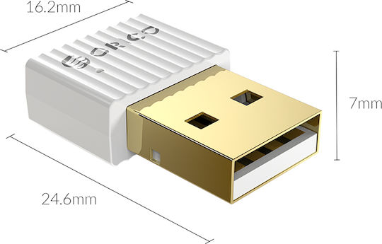 Orico USB Bluetooth 5.0 Adapter Λευκό (BTA-508-WH-BP)