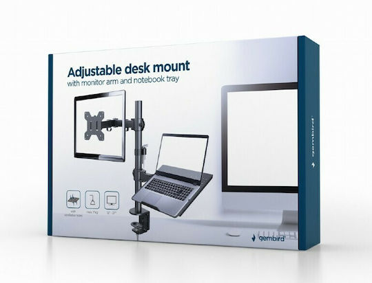 Gembird MA-DA-02 Stand Desk Mounted Monitor up to 27" with Arm