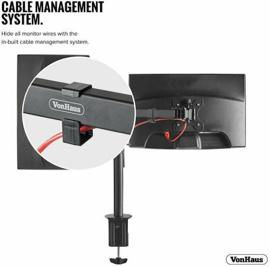 VonHaus Βάση Γραφείου για 2 Οθόνες έως 32" με Βραχίονα (3005116)