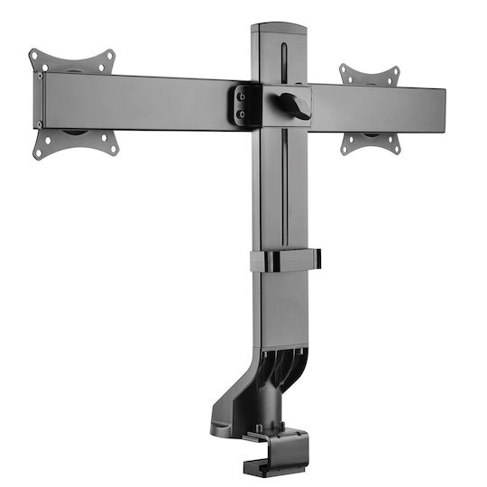 Maclean Energy MC-854 Stand Desk Mounted for 2 Monitors up to 27" with Arm