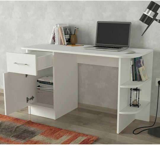 Birou Gavdos Din Lemn Alb Cu Birou 120x52x75cm