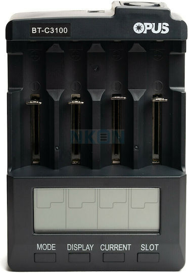 Opus BT-C3100 v2.2 Charger 4 Batteries Li-ion/Ni-Cd/Ni-MH Size AA/AAA/18650/26650