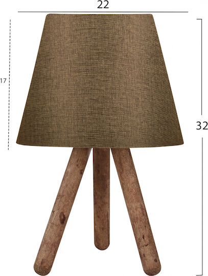 HomeMarkt Ξύλινο Vintage Πορτατίφ για Ντουί E27