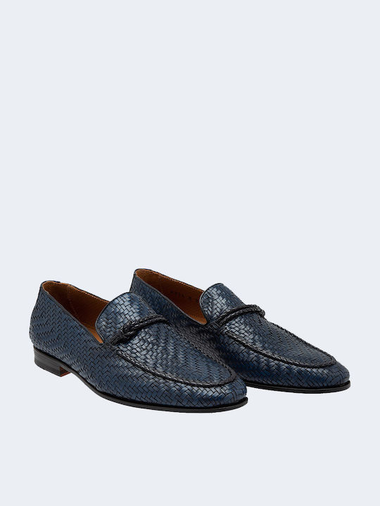 Juan Lacarcel Calce Men's Leather Loafers Blue