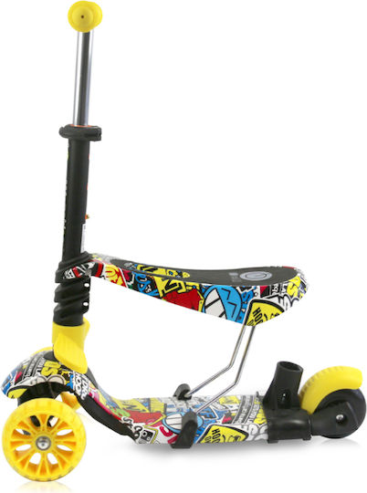 Lorelli Kinderroller Draxter Plus 3-Rad mit Sitz für 3+ Jahre Gelb