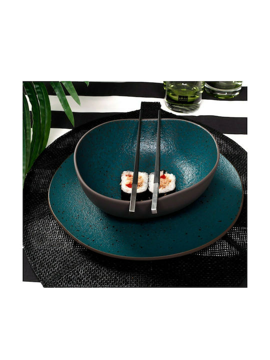HFA Granite Porcelain Salad Bowl Petrol 24x24x8cm